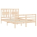 Estructura de cama con cabecero madera maciza 140x190 cm