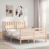 Estructura de cama con cabecero madera maciza 140x190 cm