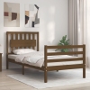 Estructura cama con cabecero madera maciza marrón miel 90x200cm