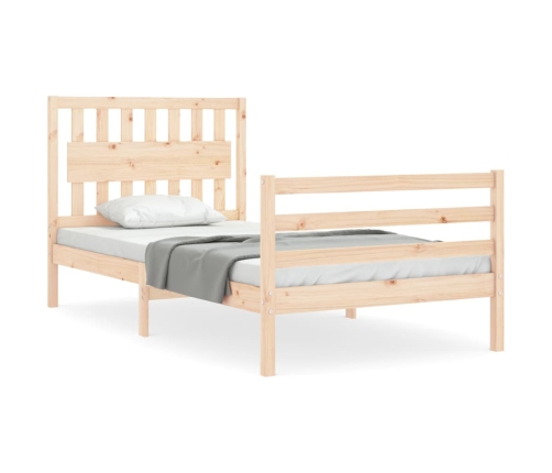 Estructura de cama con cabecero madera maciza 100x200 cm