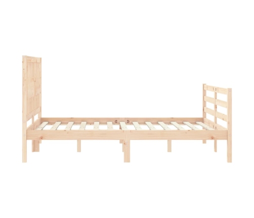 Estructura de cama con cabecero madera maciza 120x200 cm