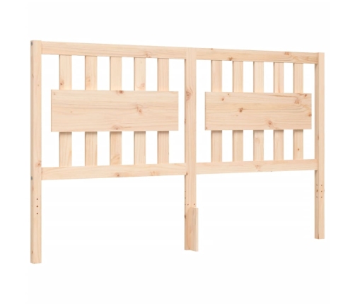 Estructura de cama de matrimonio con cabecero madera maciza