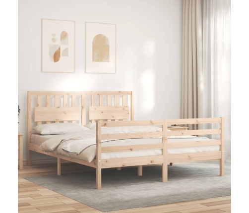 Estructura de cama con cabecero madera maciza 160x200 cm