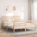 Estructura de cama con cabecero madera maciza 160x200 cm