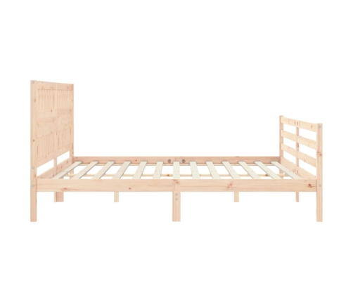 Estructura de cama con cabecero madera maciza 200x200 cm