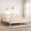 Estructura de cama con cabecero madera maciza 200x200 cm