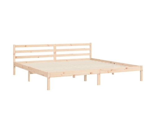 Estructura de cama con cabecero madera maciza 200x200 cm