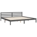 Estructura de cama con cabecero madera maciza gris 200x200 cm