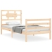 Estructura de cama individual con cabecero madera maciza