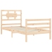 Estructura de cama individual con cabecero madera maciza