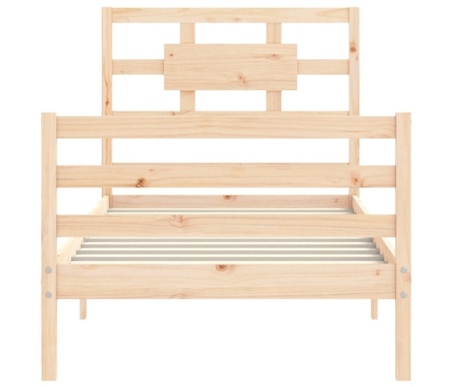 Estructura de cama con cabecero madera maciza