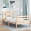 Estructura de cama con cabecero madera maciza