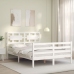 Estructura cama de matrimonio con cabecero madera maciza blanco