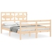 Estructura de cama con cabecero madera maciza 140x190 cm