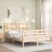 Estructura de cama con cabecero madera maciza 140x190 cm