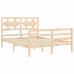 Estructura de cama con cabecero madera maciza 140x190 cm