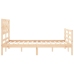 Estructura de cama con cabecero madera maciza 140x190 cm