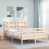 Estructura de cama con cabecero madera maciza 140x190 cm