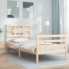 Estructura de cama con cabecero madera maciza 90x200 cm