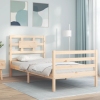 Estructura de cama con cabecero madera maciza 100x200 cm