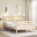 Estructura de cama con cabecero madera maciza 140x200 cm