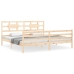 Estructura de cama con cabecero madera maciza 200x200 cm