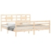 Estructura de cama con cabecero madera maciza 200x200 cm