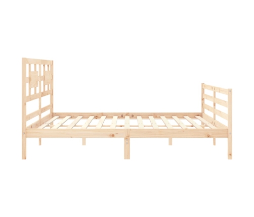 Estructura de cama con cabecero madera maciza 200x200 cm