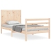 Estructura de cama individual con cabecero madera maciza