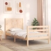 Estructura de cama individual con cabecero madera maciza