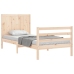 Estructura de cama individual con cabecero madera maciza