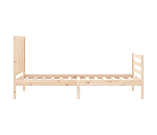 Estructura de cama individual con cabecero madera maciza