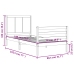 Estructura de cama individual con cabecero madera maciza blanco