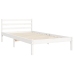 Estructura de cama individual con cabecero madera maciza blanco