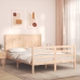 Estructura de cama con cabecero madera maciza 140x190 cm