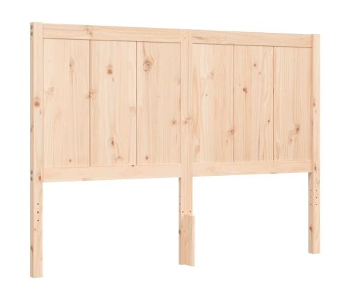 Estructura de cama con cabecero madera maciza 140x190 cm