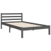 Estructura de cama con cabecero madera maciza gris 90x200 cm