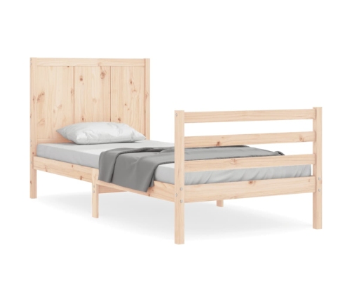 Estructura de cama con cabecero madera maciza 100x200 cm