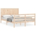 Estructura de cama con cabecero madera maciza 120x200 cm