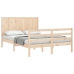 Estructura de cama con cabecero madera maciza 120x200 cm