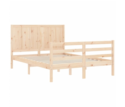 Estructura de cama con cabecero madera maciza 120x200 cm