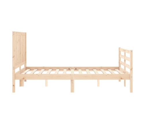 Estructura de cama con cabecero madera maciza 120x200 cm