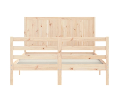 Estructura de cama con cabecero madera maciza 120x200 cm
