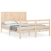 Estructura de cama con cabecero madera maciza 140x200 cm