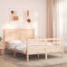 Estructura de cama con cabecero madera maciza 140x200 cm