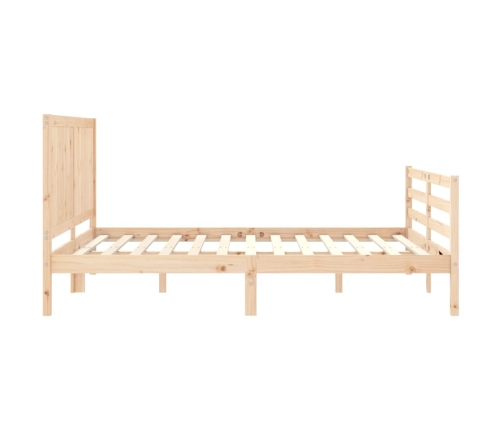 Estructura de cama de matrimonio con cabecero madera maciza