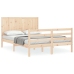 Estructura de cama con cabecero madera maciza 160x200 cm