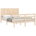 Estructura de cama con cabecero madera maciza 160x200 cm