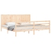 Estructura de cama con cabecero madera maciza 200x200 cm