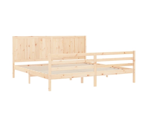 Estructura de cama con cabecero madera maciza 200x200 cm